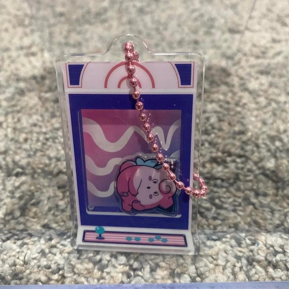Pokemon Center Acrylic Keychain Night Arcade Clefairy Pink Kawaii Anime